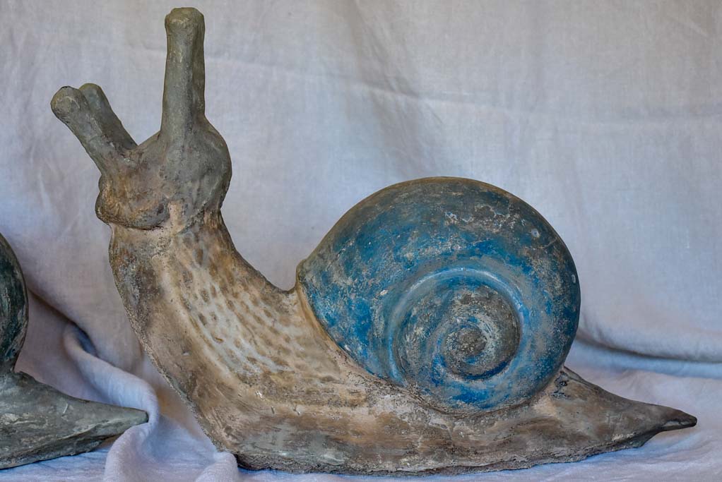 Pair of large French garden snails - 1950's