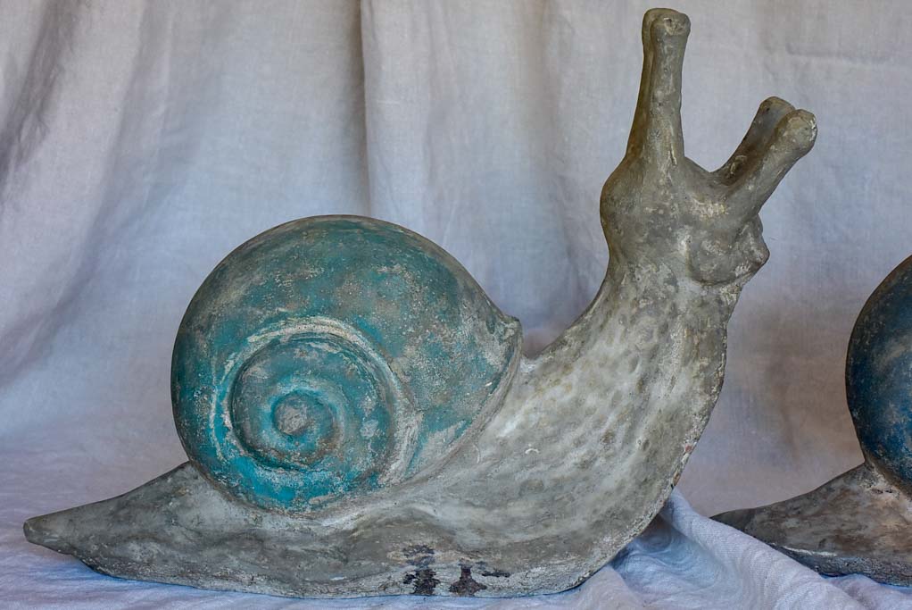 Pair of large French garden snails - 1950's