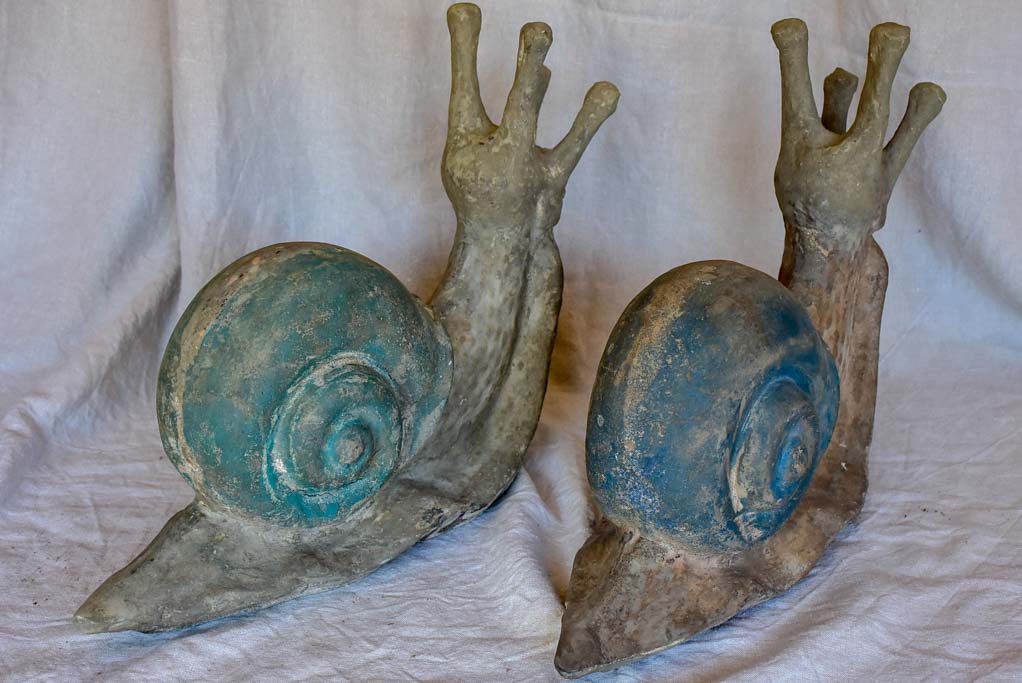 Pair of large French garden snails - 1950's