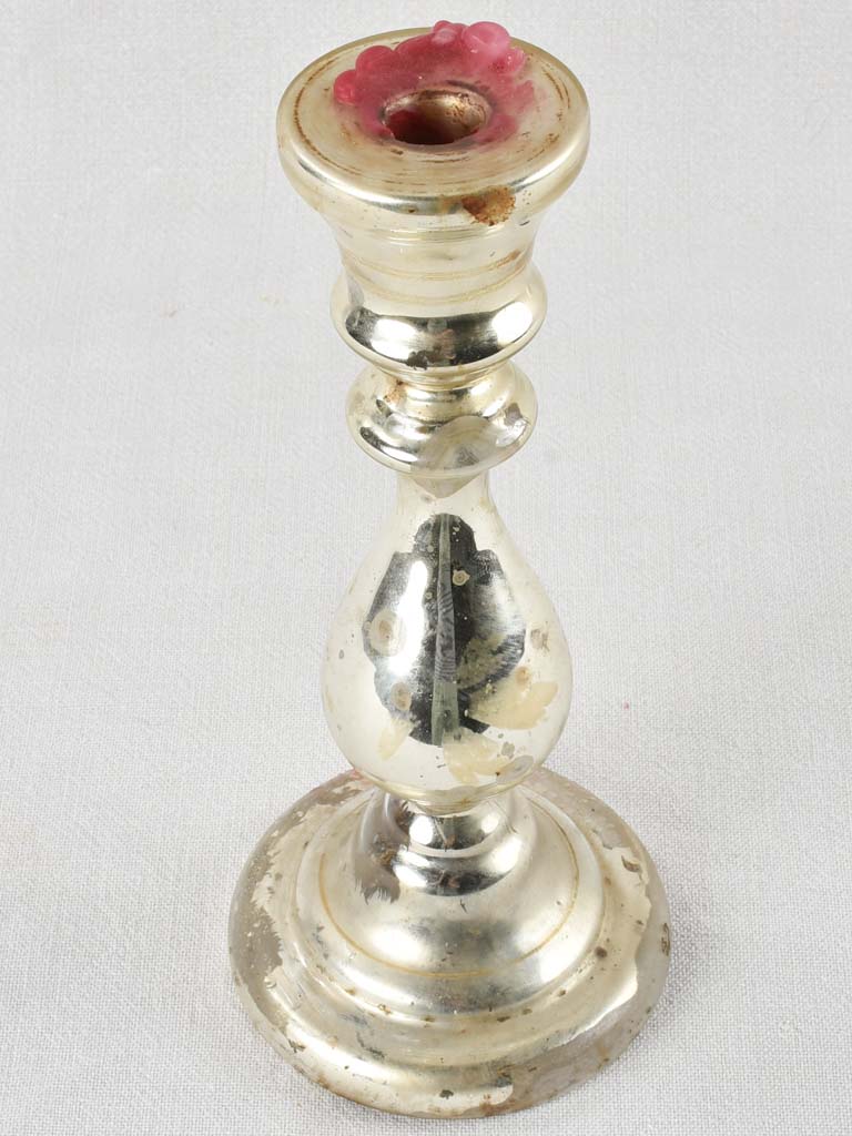 Late-eighteenth century mercury glass candlestick