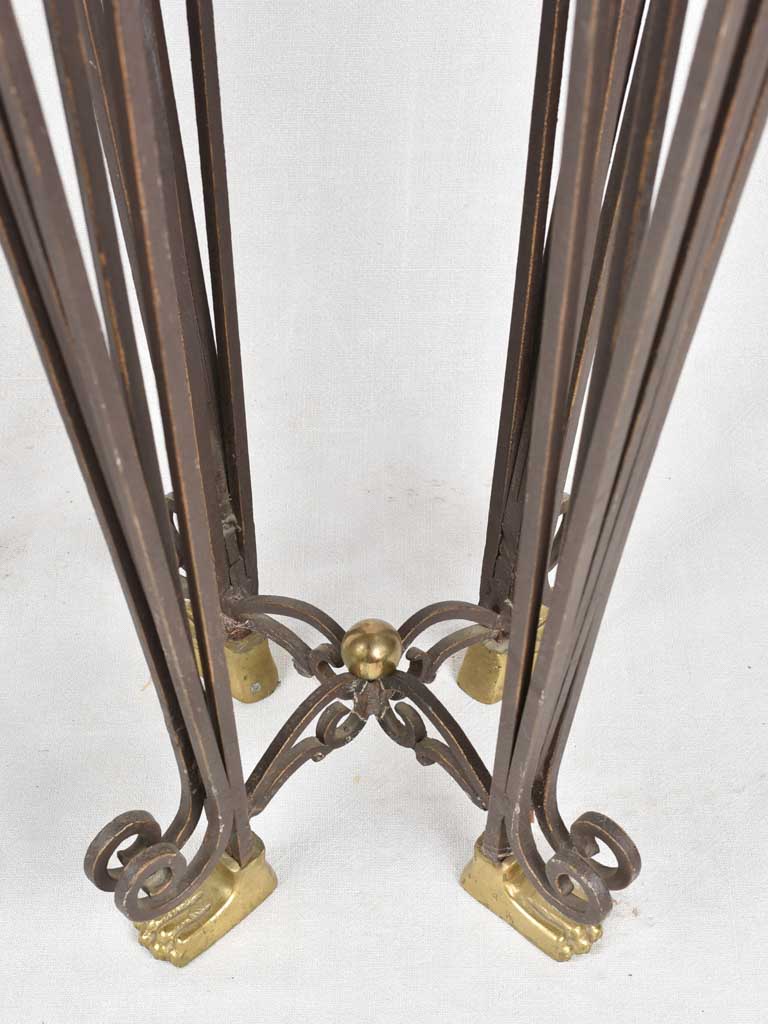 Pair of Art Deco wrought iron pedestals 41¼"