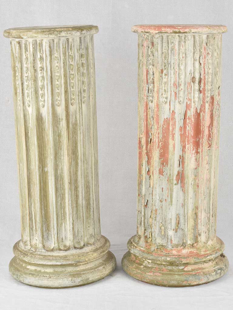 Pair of terracotta column pedestals 27½