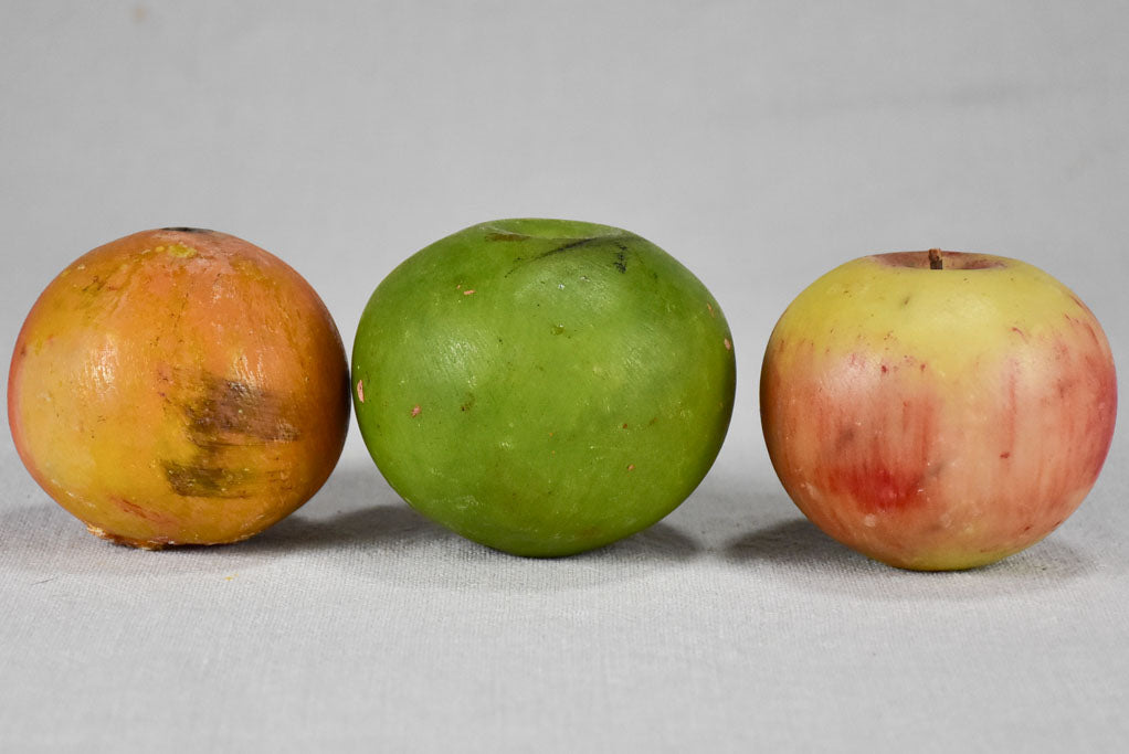 Collection of three vintage marble fruits