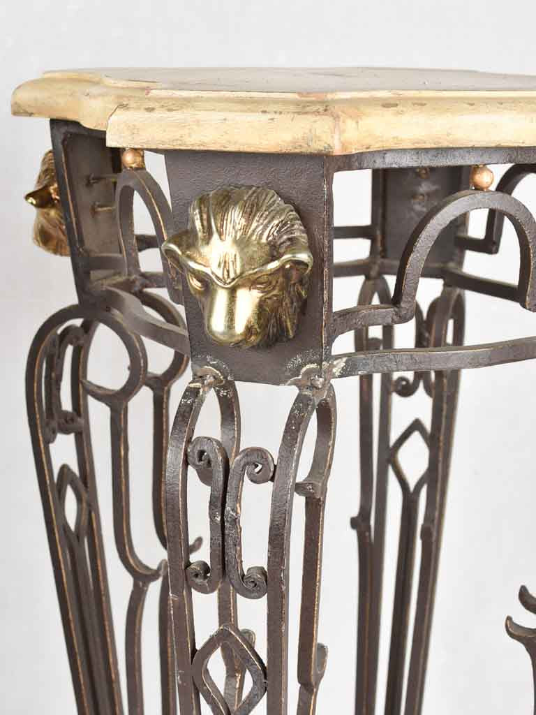 Pair of Art Deco wrought iron pedestals 41¼"