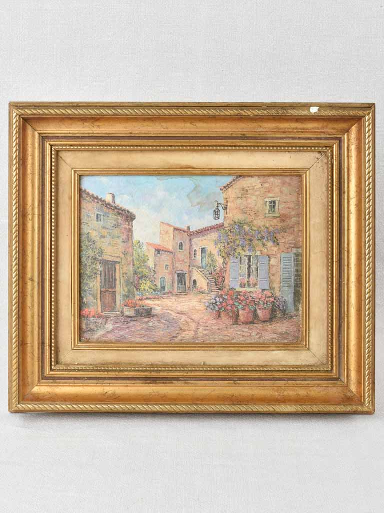 Vintage painting of Gordes 13" x 15¼"