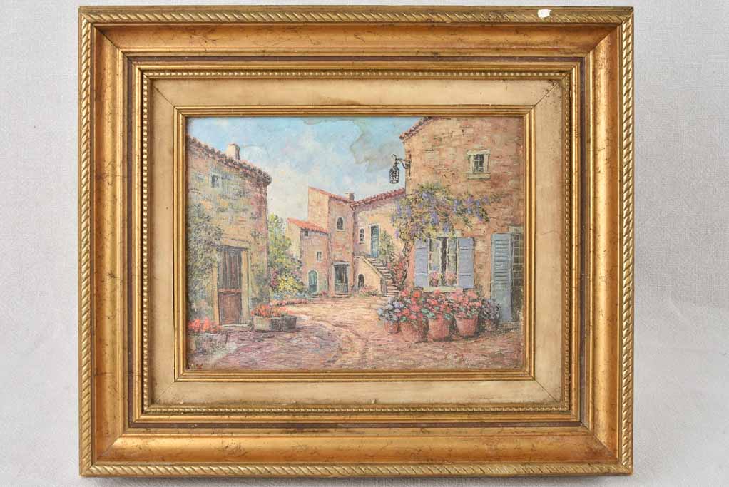 Vintage painting of Gordes 13" x 15¼"