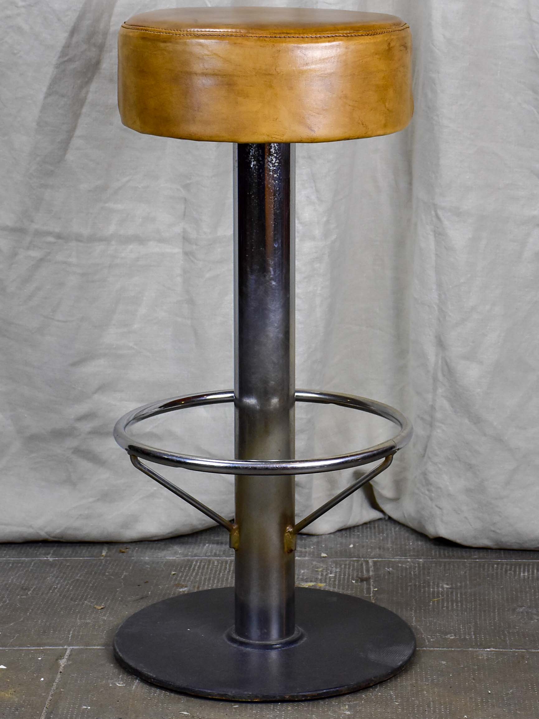 1970's French leather barstool