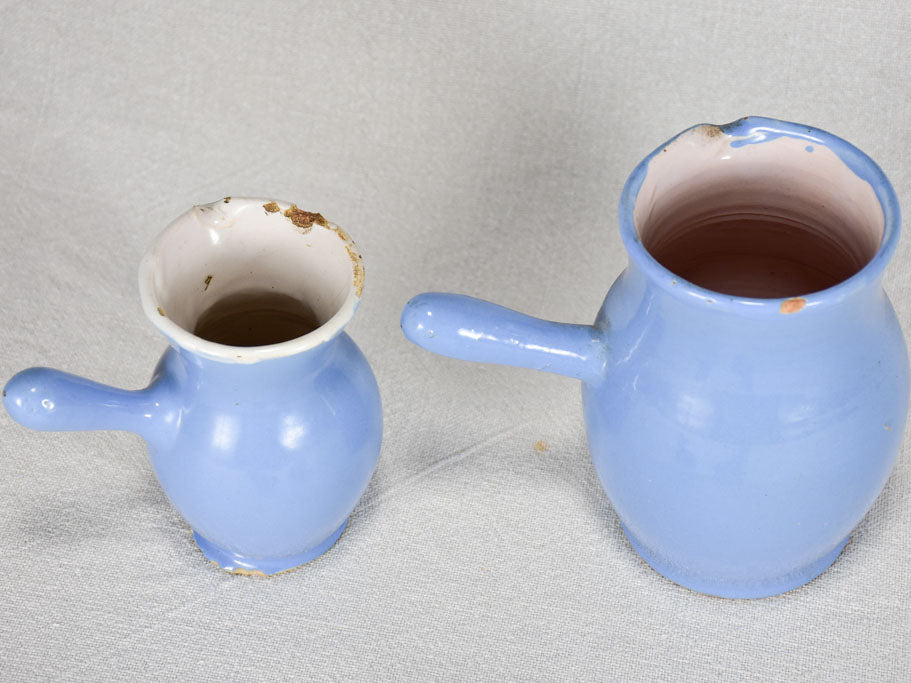 Two blue lidded pots from Sète - 19th century