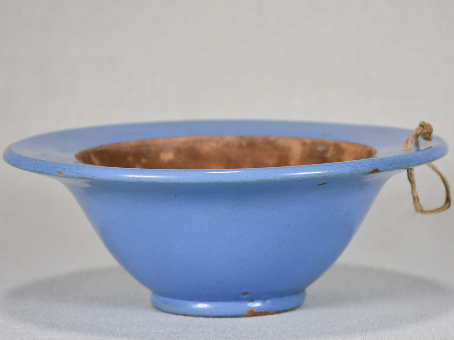 Late 19th-century periwinkle blue bowl from Sète 8¼"