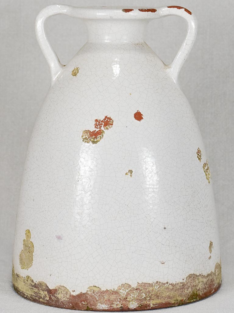 Large water pitcher with crackled white glaze - 1950s 11¾"