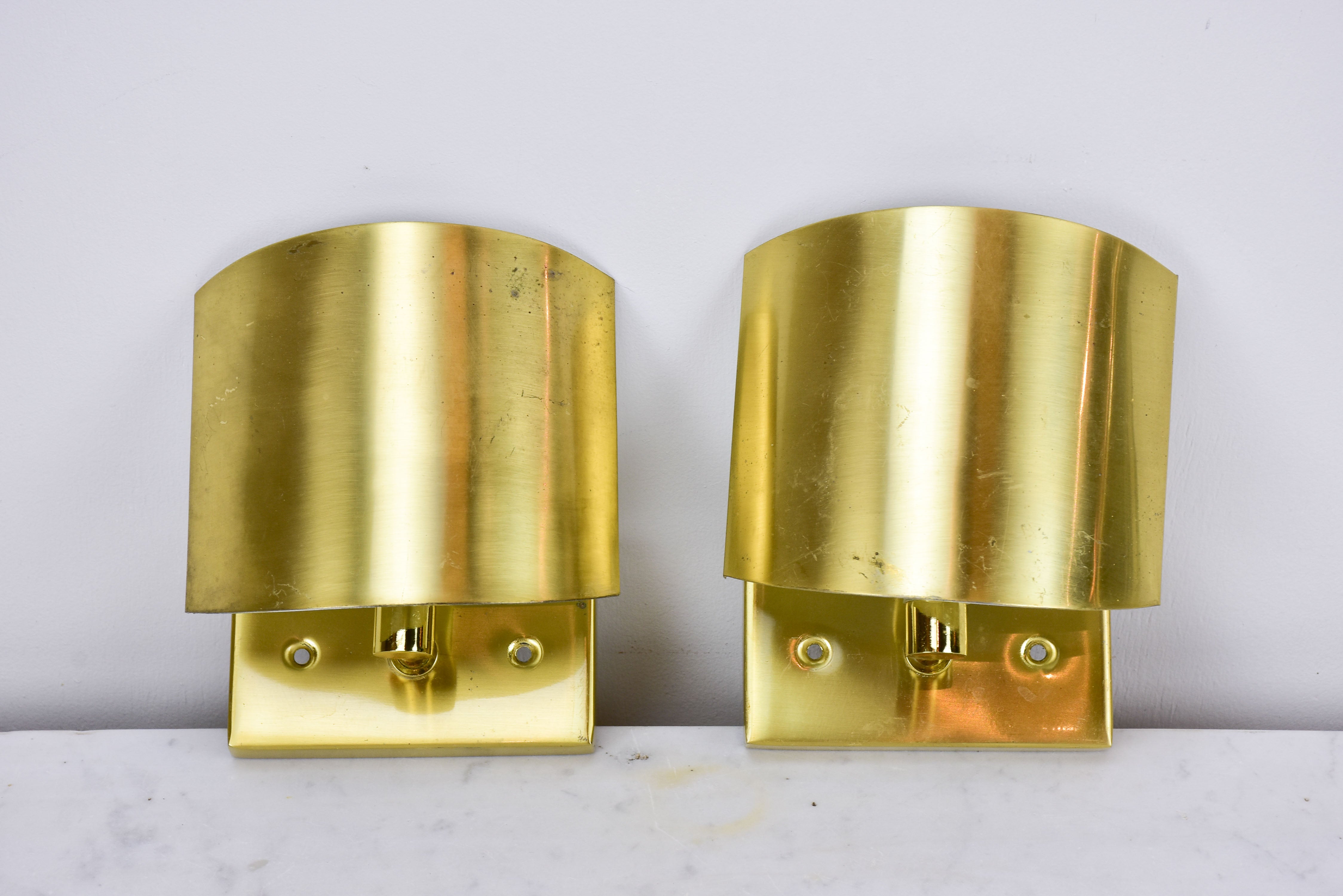 Pair of vintage wall sconces - small gold