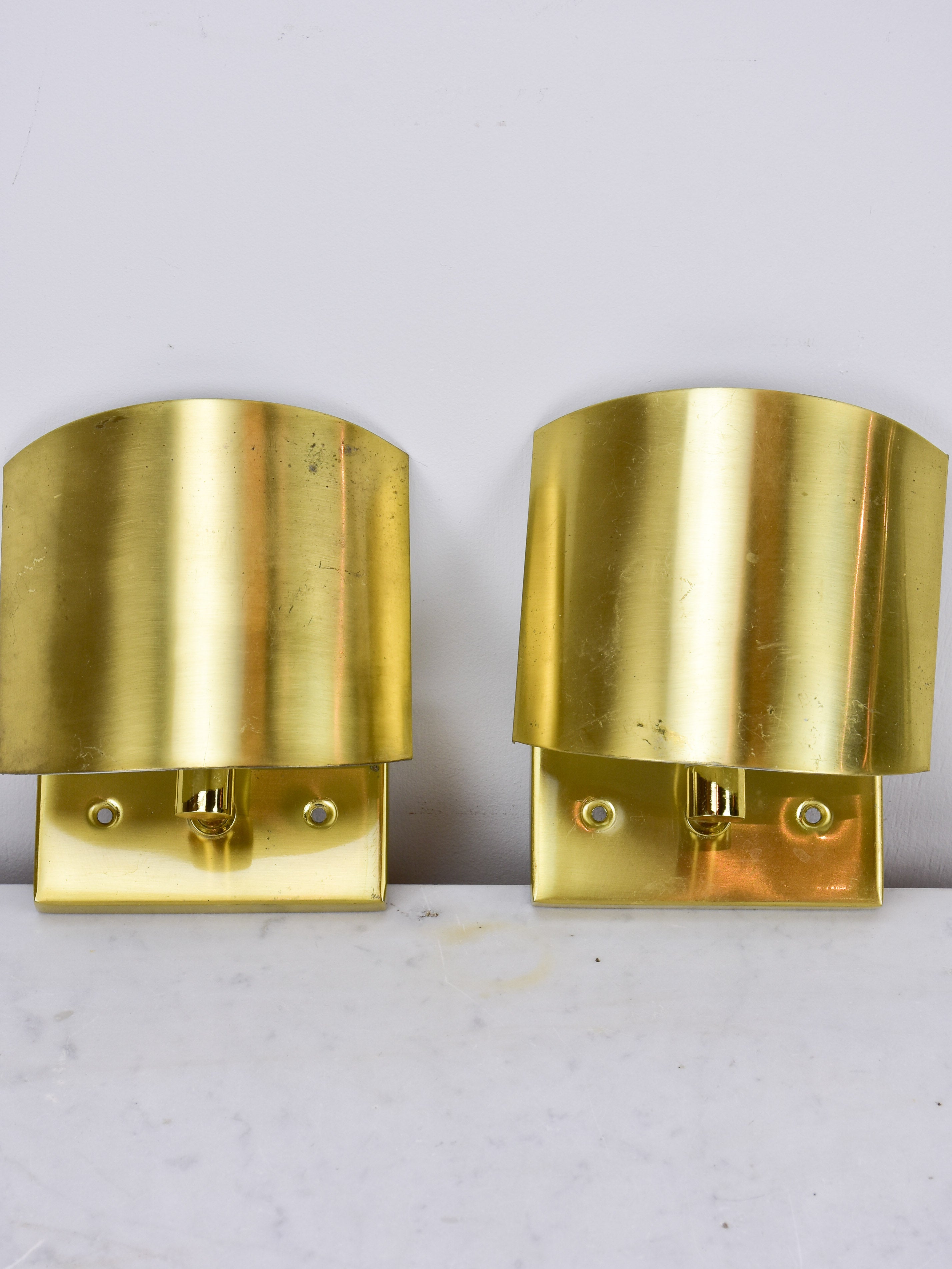 Pair of vintage wall sconces - small gold