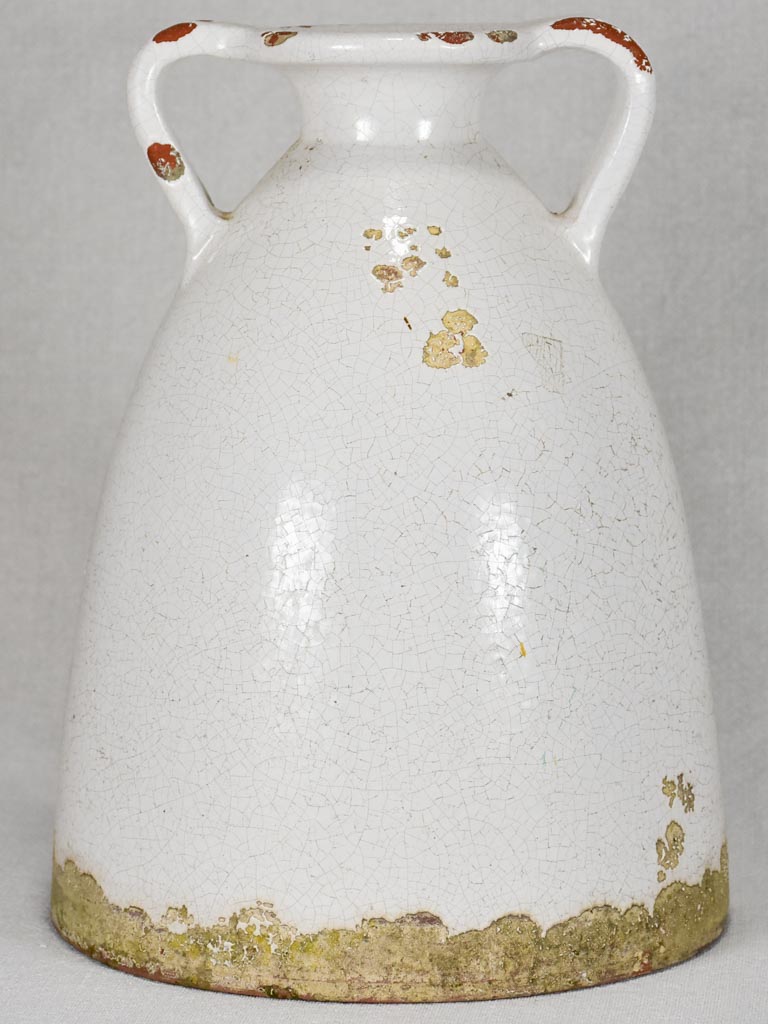 Large water pitcher with crackled white glaze - 1950s 11¾"