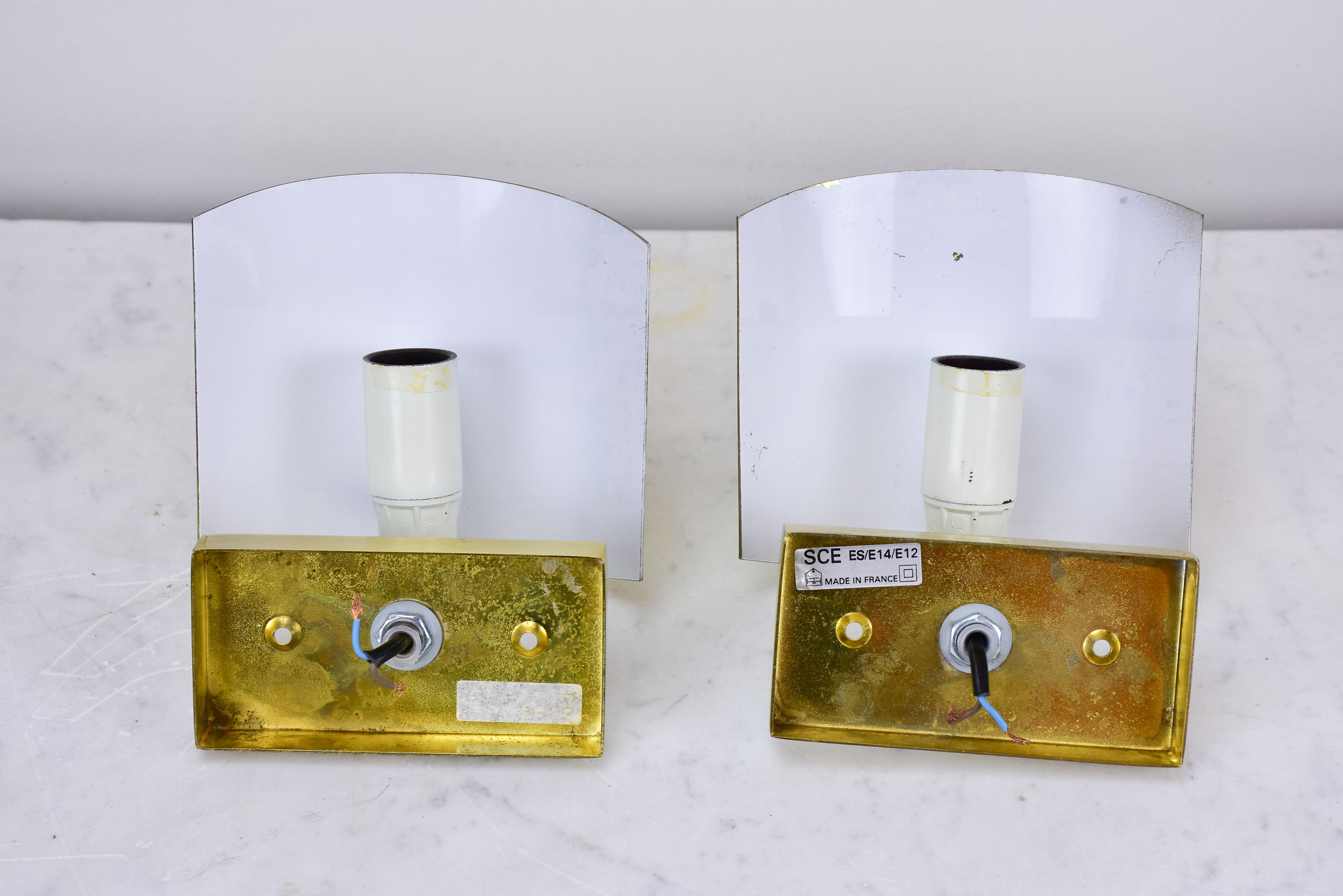 Pair of vintage wall sconces - small gold