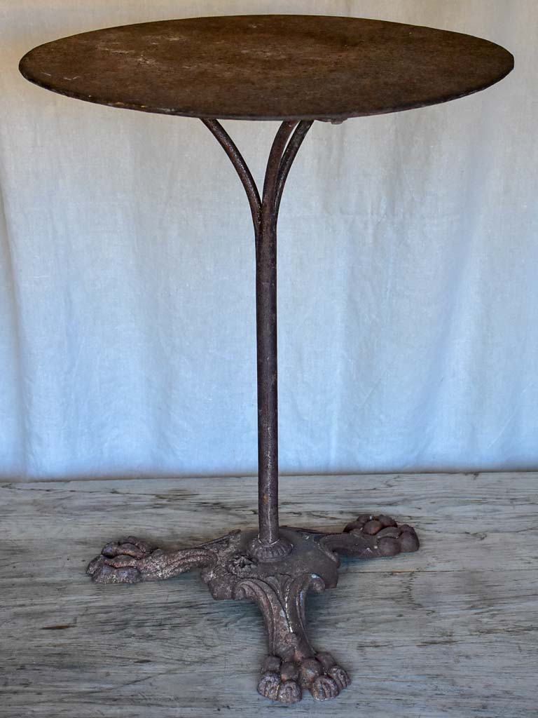 Antique French garden table with claw feet