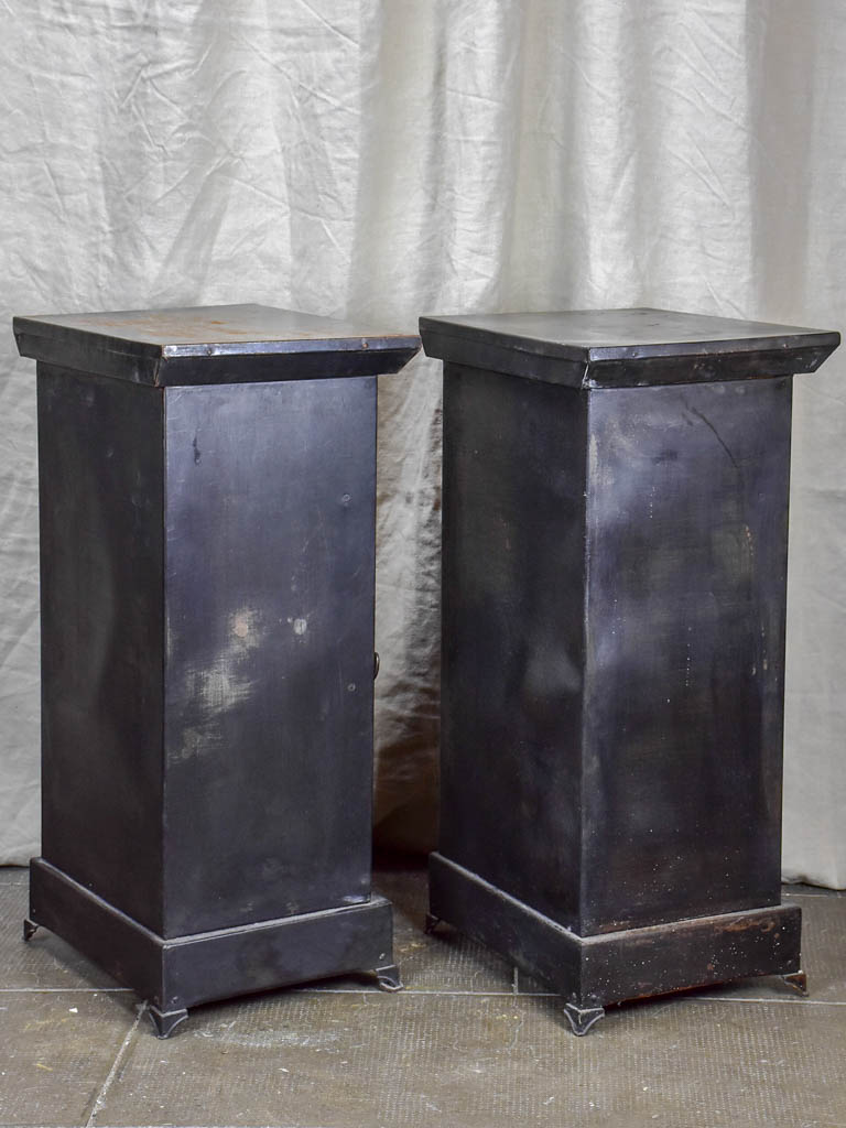 Pair of antique industrial nightstands