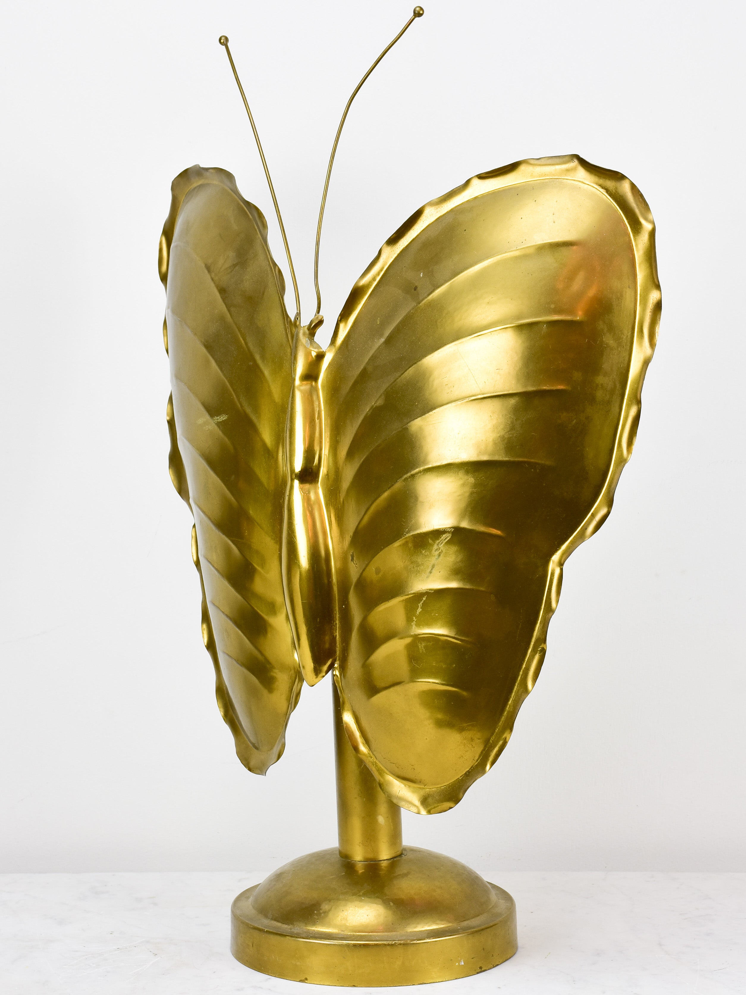 Aged patina brass butterfly table lamp