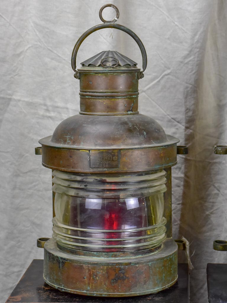 Pair of antique boat lanterns - 1908 Genova