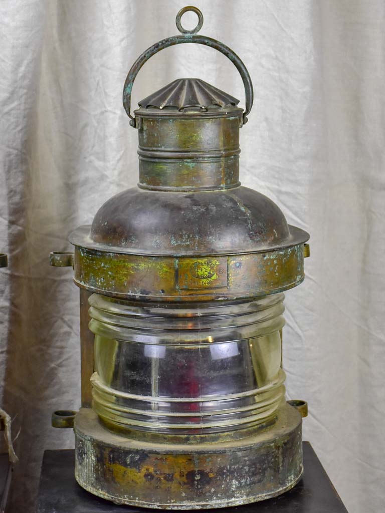 Pair of antique boat lanterns - 1908 Genova