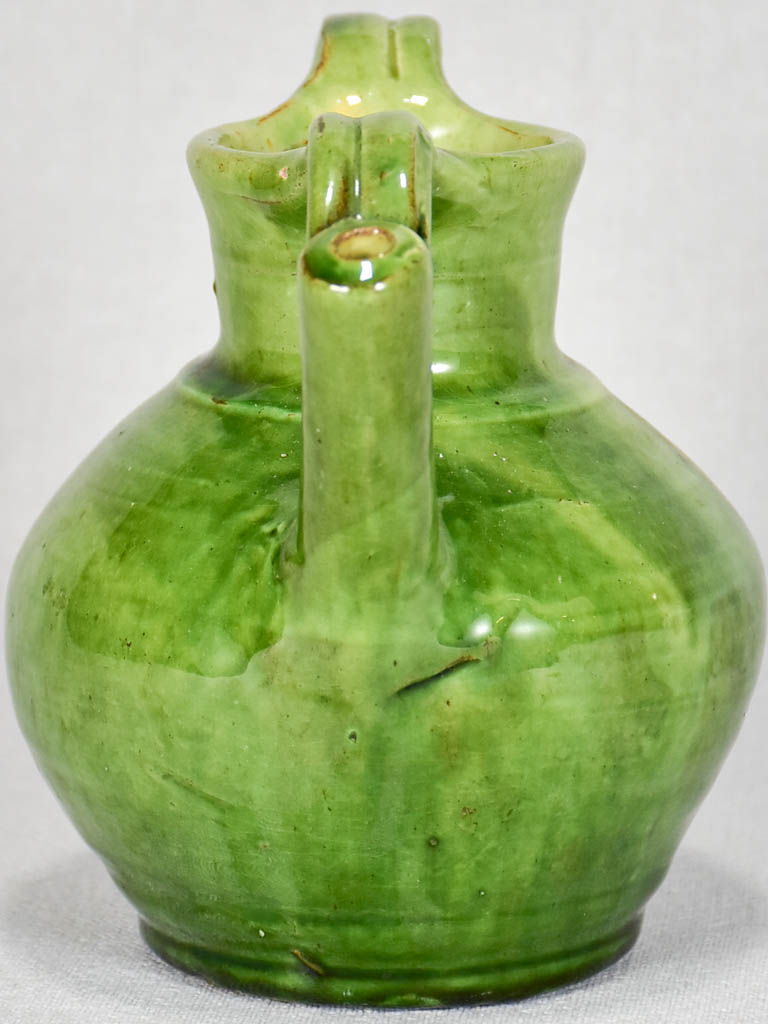 Small water pitcher with green glaze from the 1950s 5½"