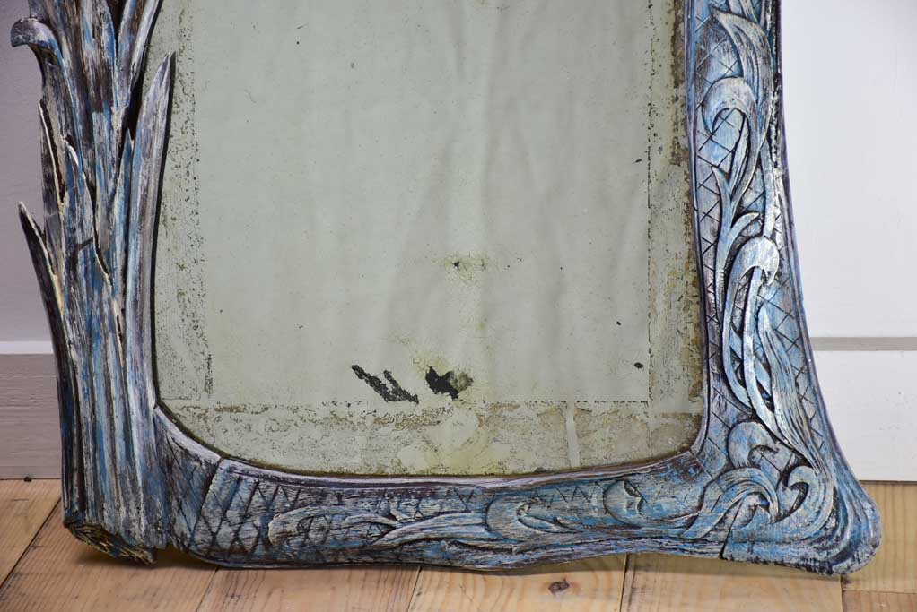 Art Nouveau carved wood mirror late 19th or early 20th century 30" x 22"