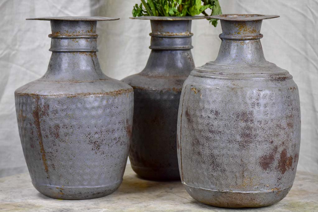 Three antique milk / water jugs from India