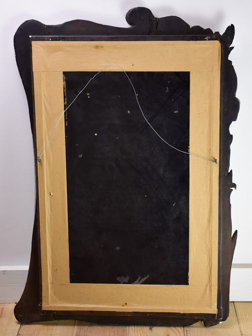 Art Nouveau carved wood mirror late 19th or early 20th century 30" x 22"