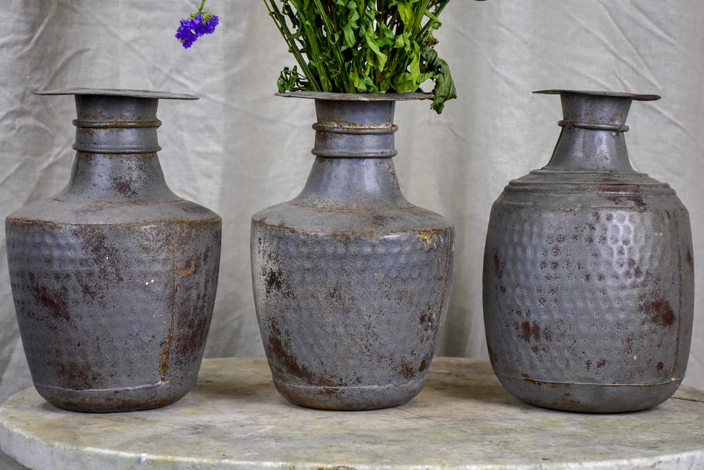 Three antique milk / water jugs from India