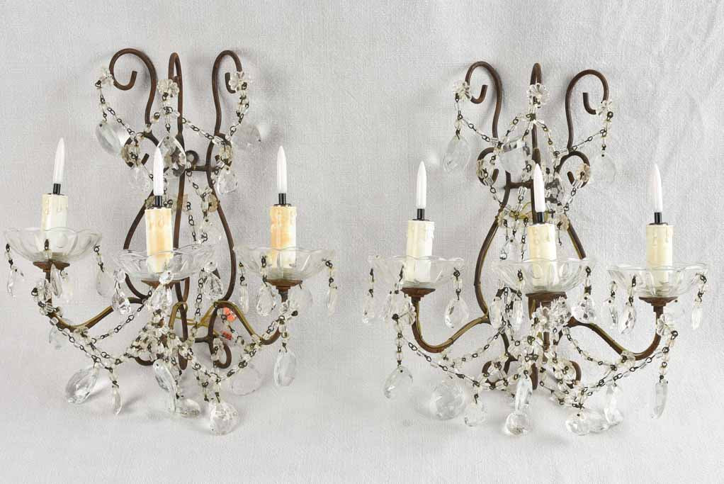 Pair of antique Italian wall appliques 17"