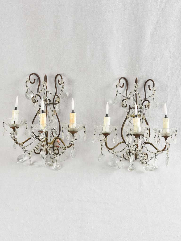 Pair of antique Italian wall appliques 17"