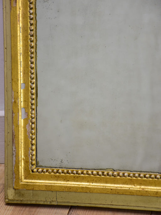 Antique French rectangular mirror with sage and gilt frame 26¾" x 28¾"