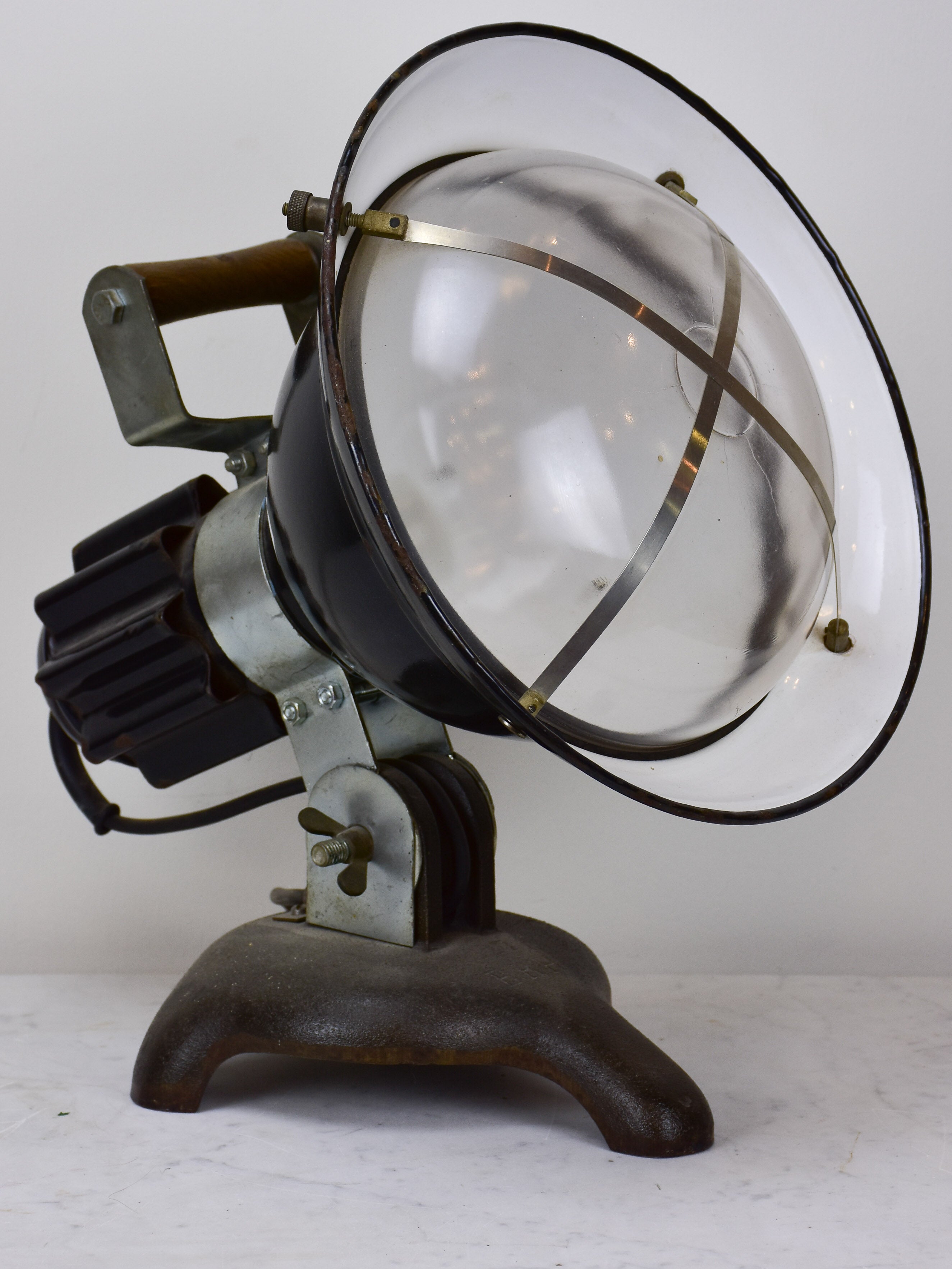 Large industrial French lamp - black