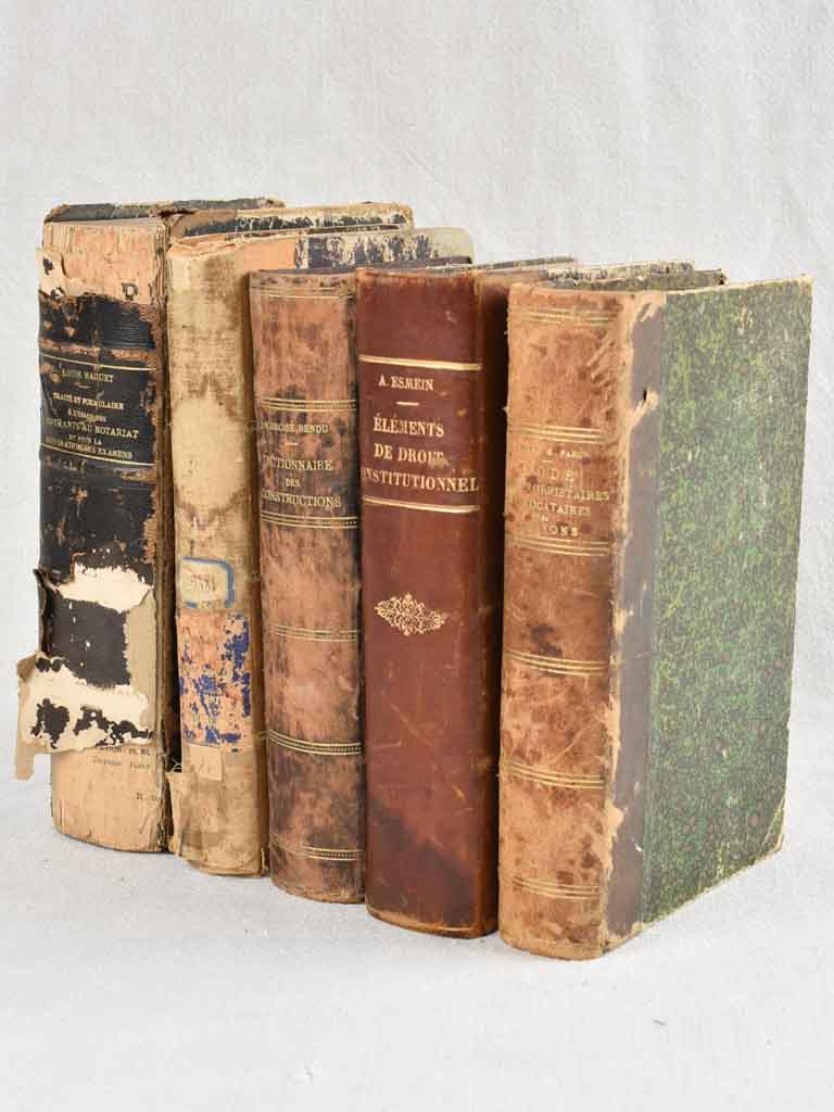 Rustic Antique French Law Book Collection