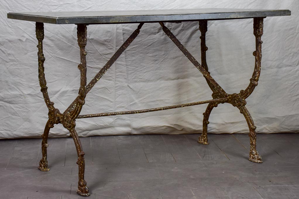 Pair of 19th Century Directoire rectangular tables with black marble 47¼" x 25¼"