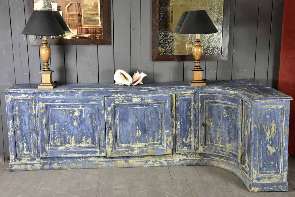 Late 18th Century blue L shaped corner cupboard / counter