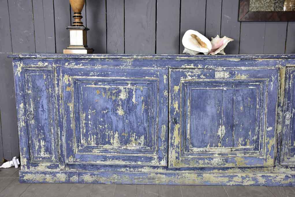 Late 18th Century blue L shaped corner cupboard / counter