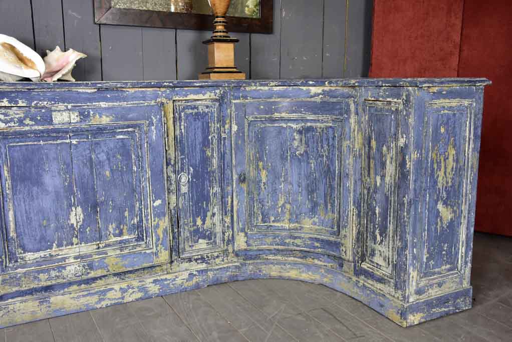 Late 18th Century blue L shaped corner cupboard / counter