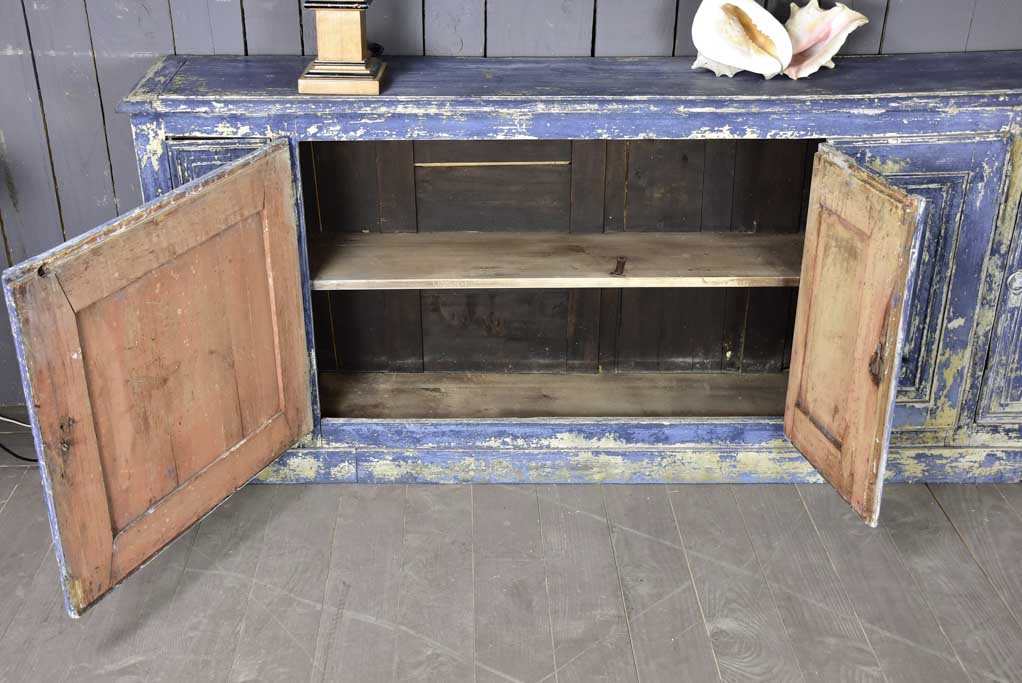 Late 18th Century blue L shaped corner cupboard / counter