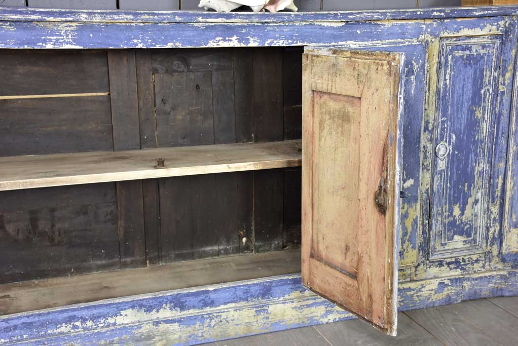 Late 18th Century blue L shaped corner cupboard / counter