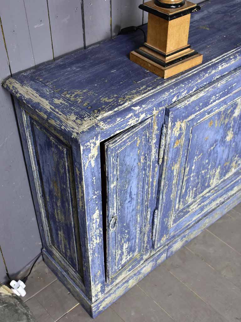 Late 18th Century blue L shaped corner cupboard / counter