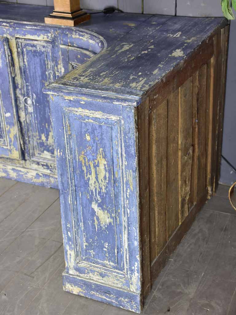 Late 18th Century blue L shaped corner cupboard / counter