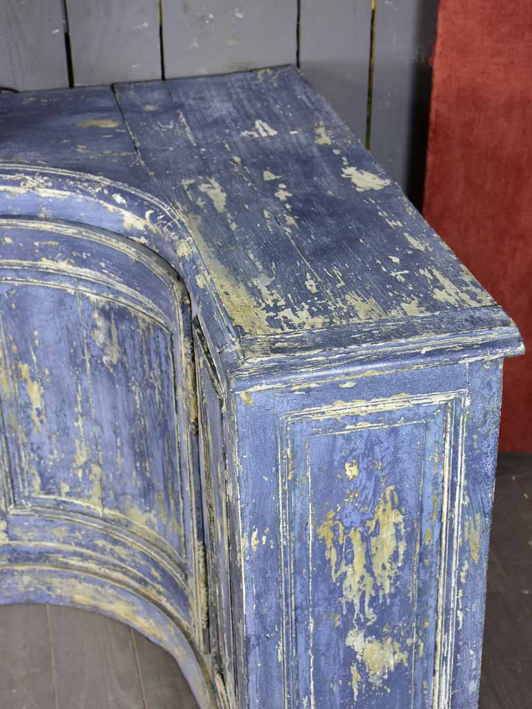 Late 18th Century blue L shaped corner cupboard / counter