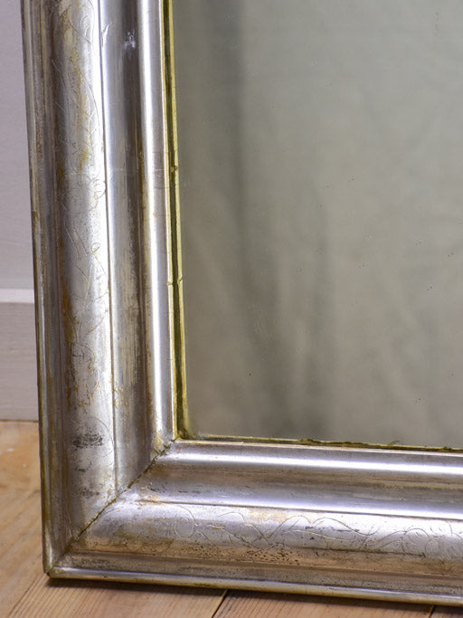 19th Century French Louis Philippe mirror with silver frame 29¼" x 42½"