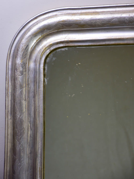 19th Century French Louis Philippe mirror with silver frame 29¼" x 42½"