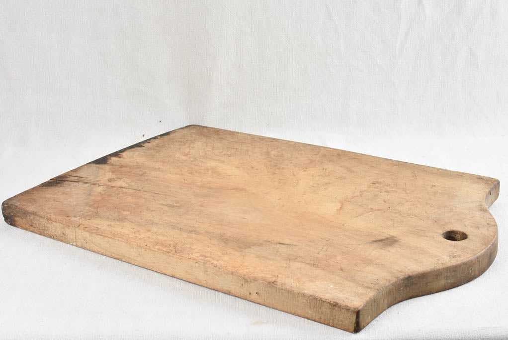 Large antique French cutting board - rounded - 25½"