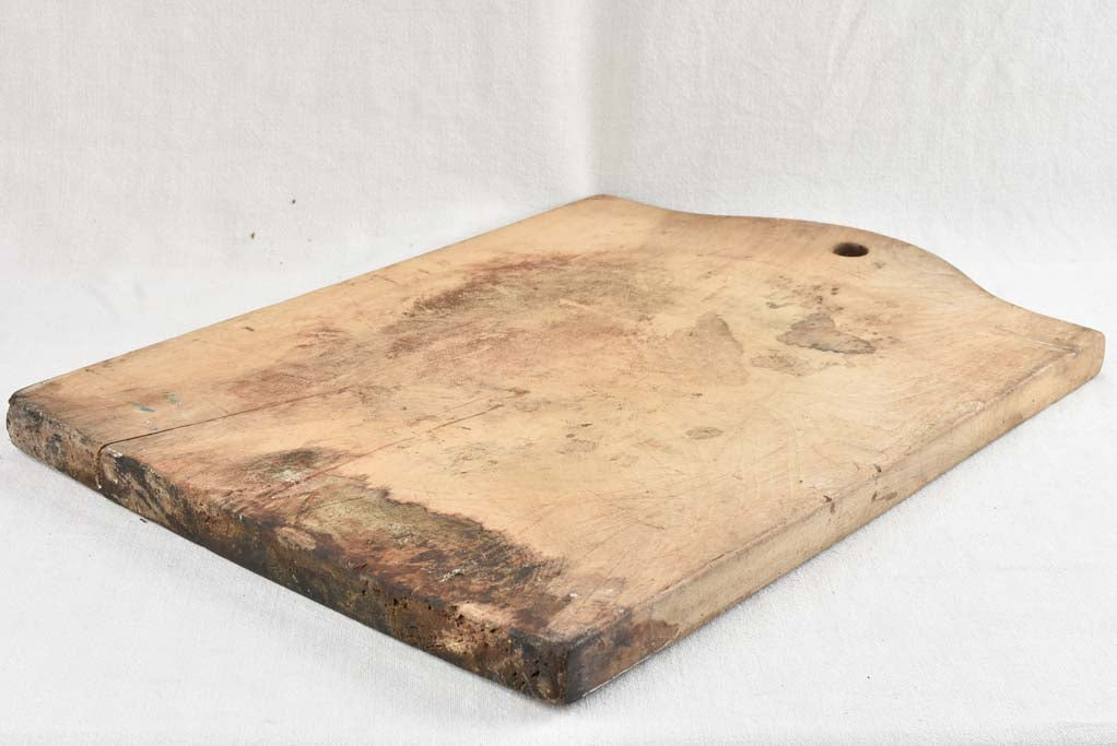 Large antique French cutting board - rounded - 25½"