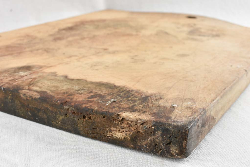 Large antique French cutting board - rounded - 25½"