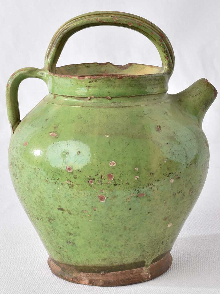 Small green pitcher - 19th century 9½"