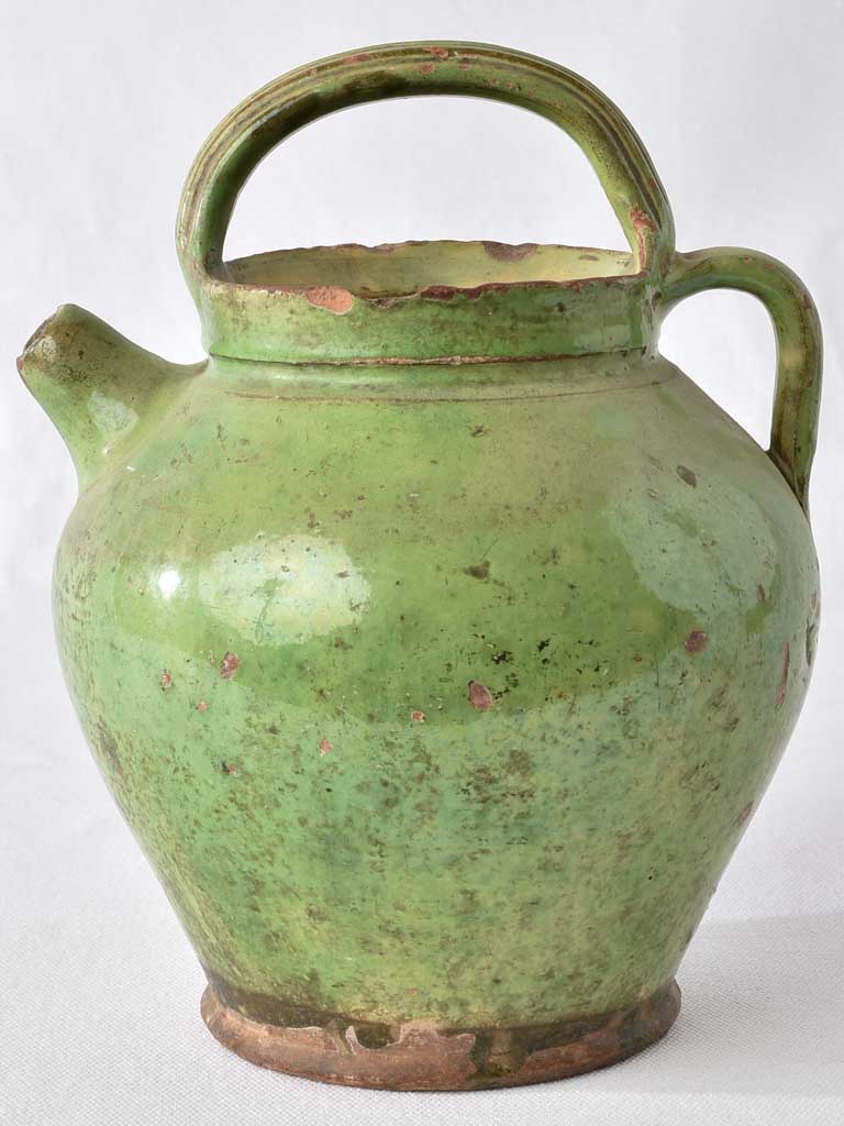 Small green pitcher - 19th century 9½"