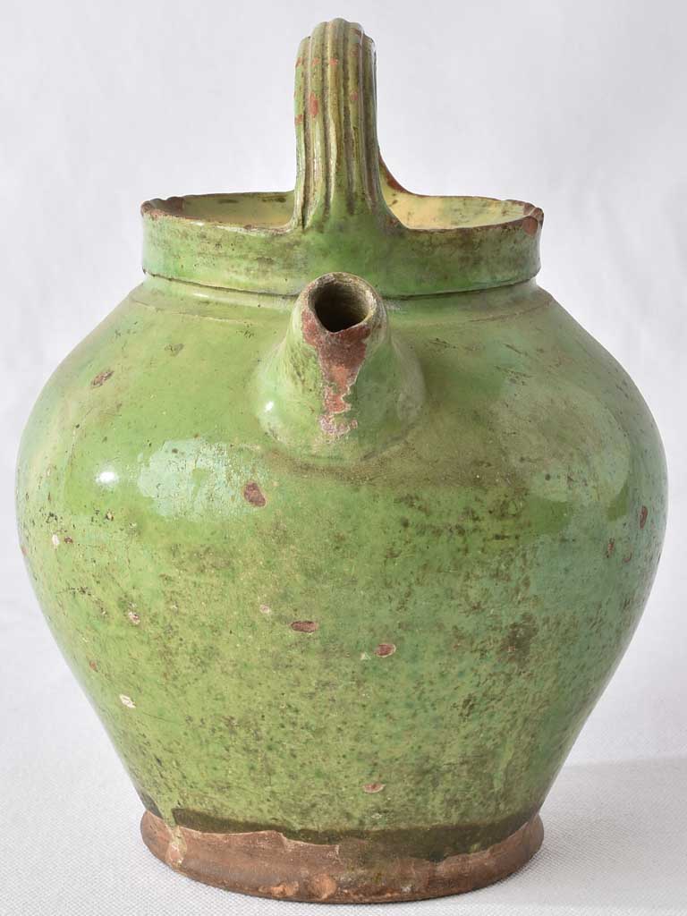 Small green pitcher - 19th century 9½"